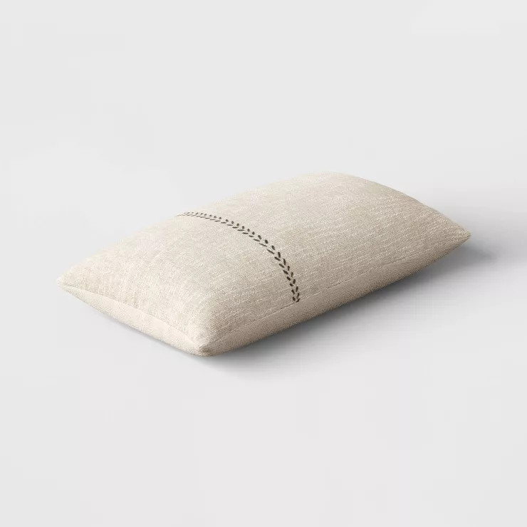 Oversized Stitched Lumbar Throw Pillow Neutral - Threshold™ | Target