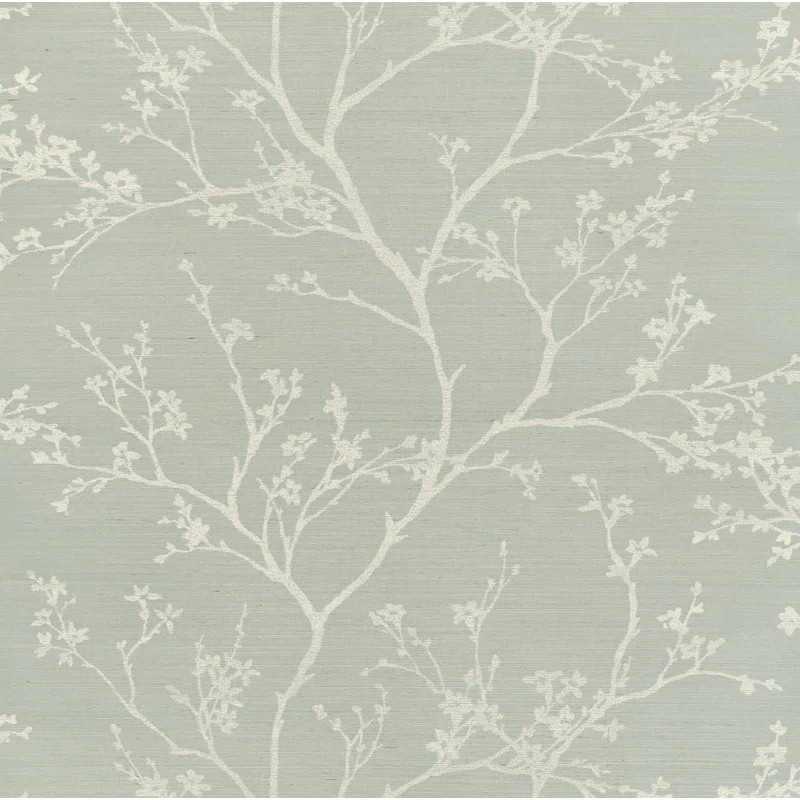 Twiggy Grass Cloth Floral Wallpaper | Wayfair North America