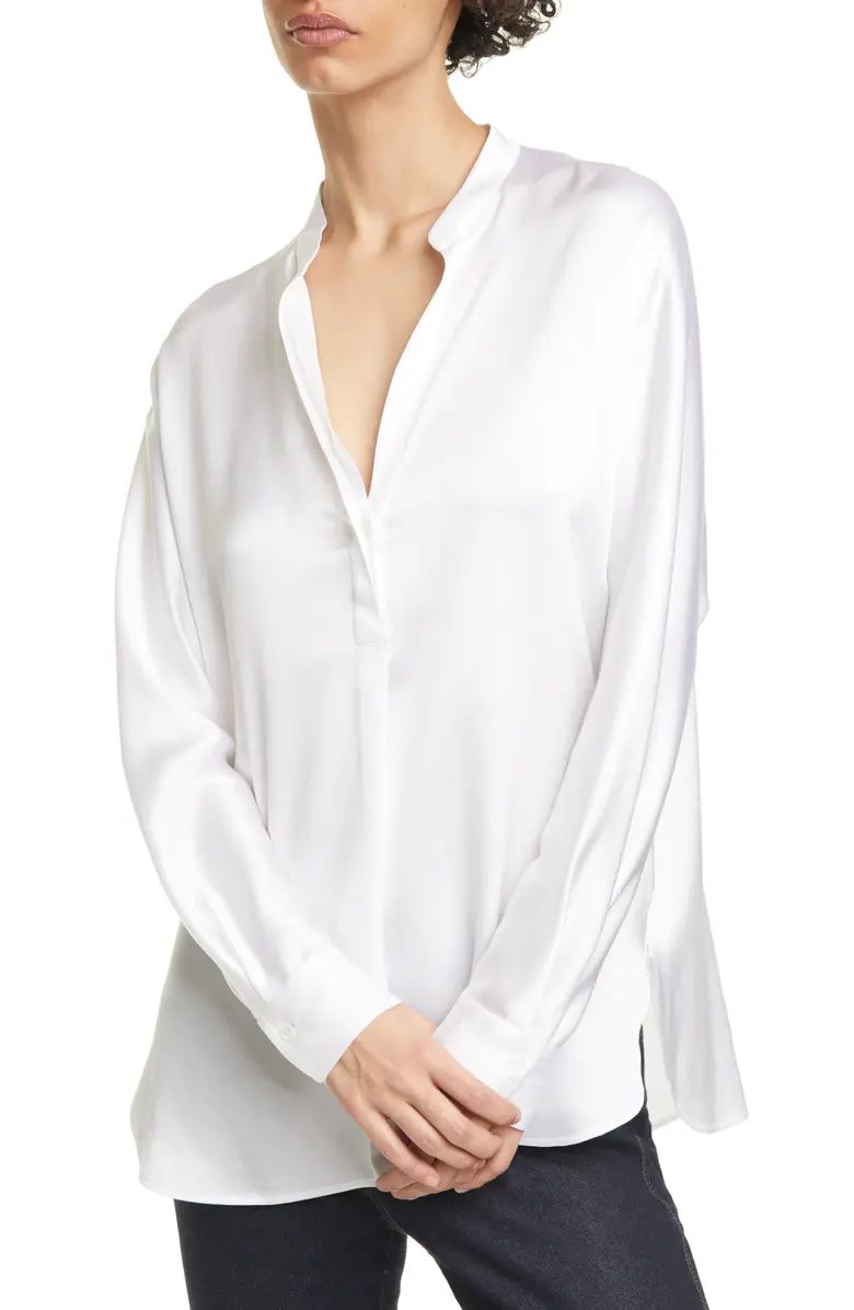 Band Collar Silk Blouse | Nordstrom