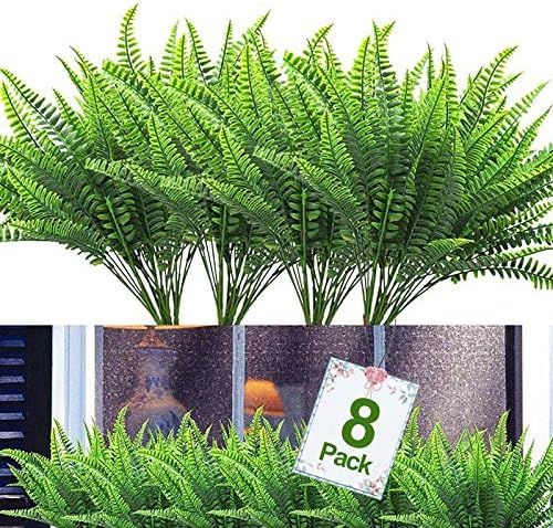 8PCS Artificial Flowers Outdoor UV Resistant Plants, 8 Branches Faux Plastic Corn-flower Greenery... | Amazon (US)