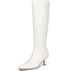 MUCCCUTE Knee High Boots Women - Boots for Women Square Toe Chunky Heels Tall Boots Pull-On PU Lo... | Amazon (US)