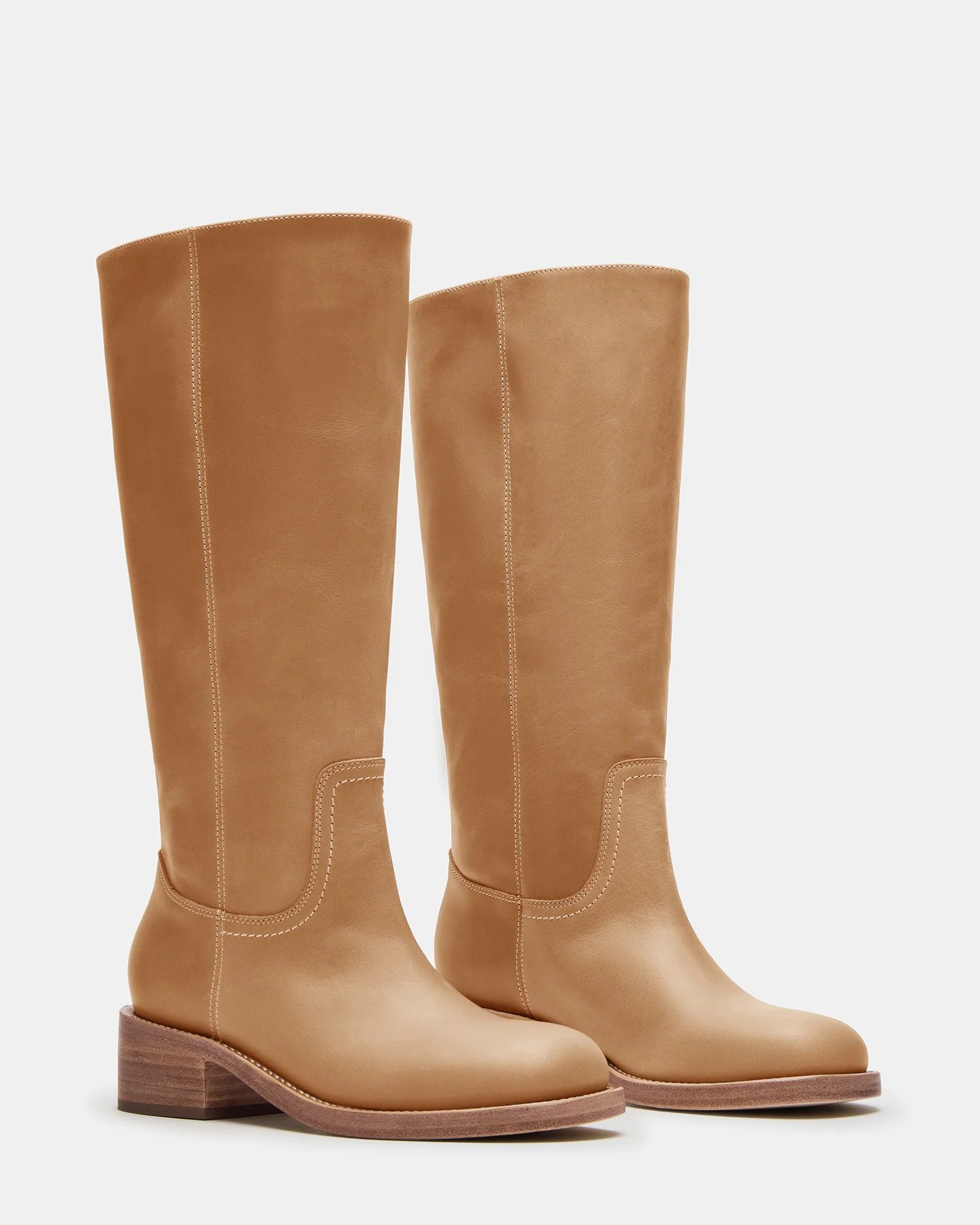 RIGGSS Tan Leather | Knee High Boot | Women's Designer Shoes | Steve Madden (Canada)