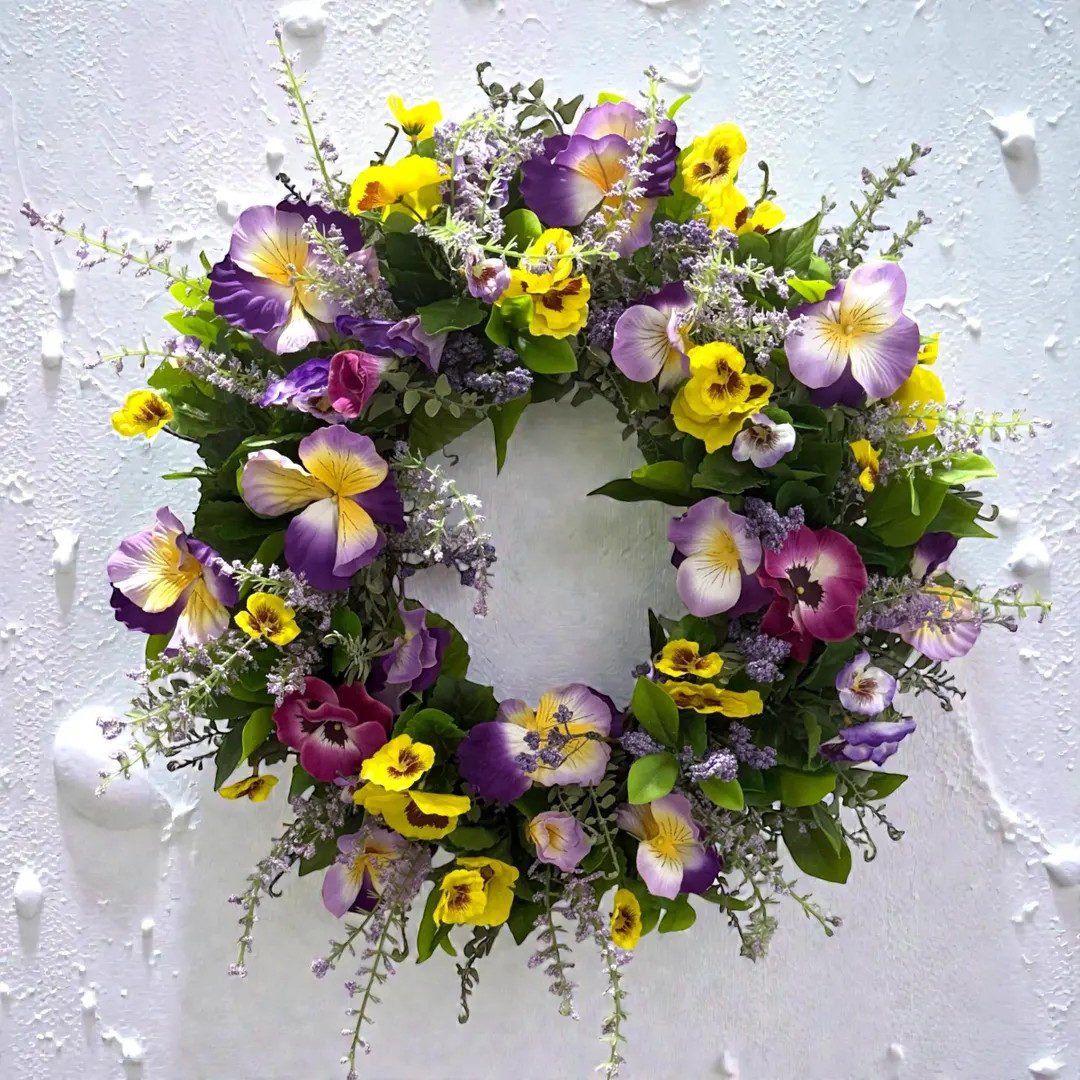 Spring Pansy Wreath: Farmhouse Easter Door Decor | Etsy (US)