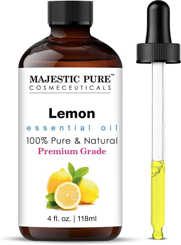 Majestic Pure Lemon Essential Oil with Glass Dropper | 100% Pure and Natural Lemon Oil | Premium ... | Amazon (US)
