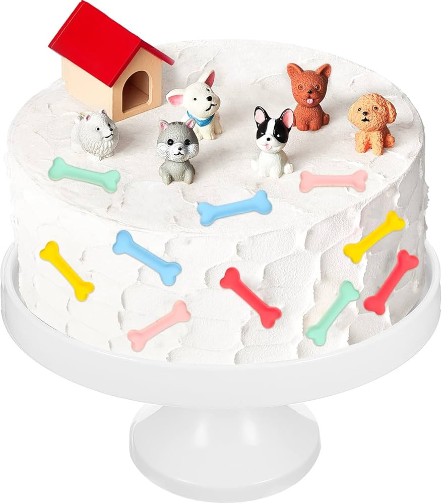 18 Pcs Realistic Dog Cake Topper Dog Figurines Dog Happy Birthday Cake Topper Dog Bone Kennel Cak... | Amazon (US)