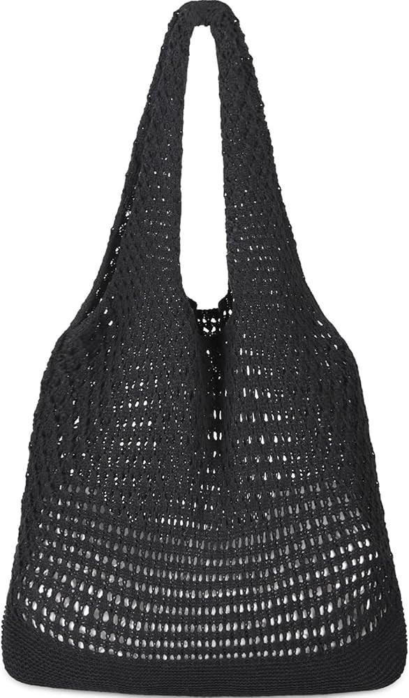 WantGor Crochet Bags, Beach Mesh Tote Bag Womens Shoulder Shopping Handbag Casual Travel Totes Ba... | Amazon (US)