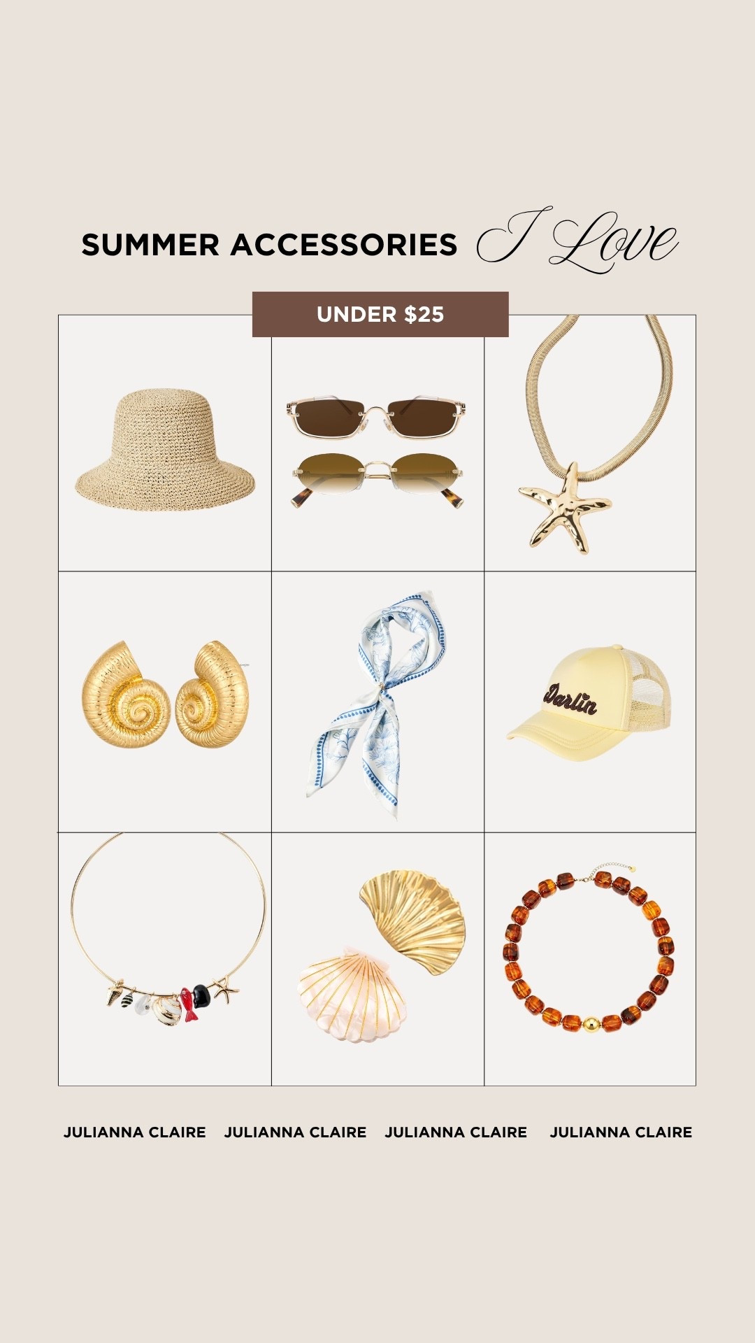 Summer accessories I love that are under $25!

#LTKootd #LTKSeasonal