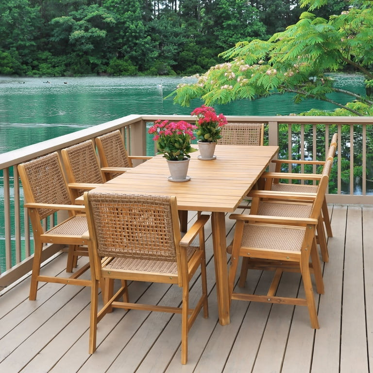 9 piece Acacia wood outdoor patio set

We love this patio set. It can seat up to 8 people and the woven rattan seats is not only beautiful, but also comfortable.

#LTKU #LTKSaleAlert #LTKHome