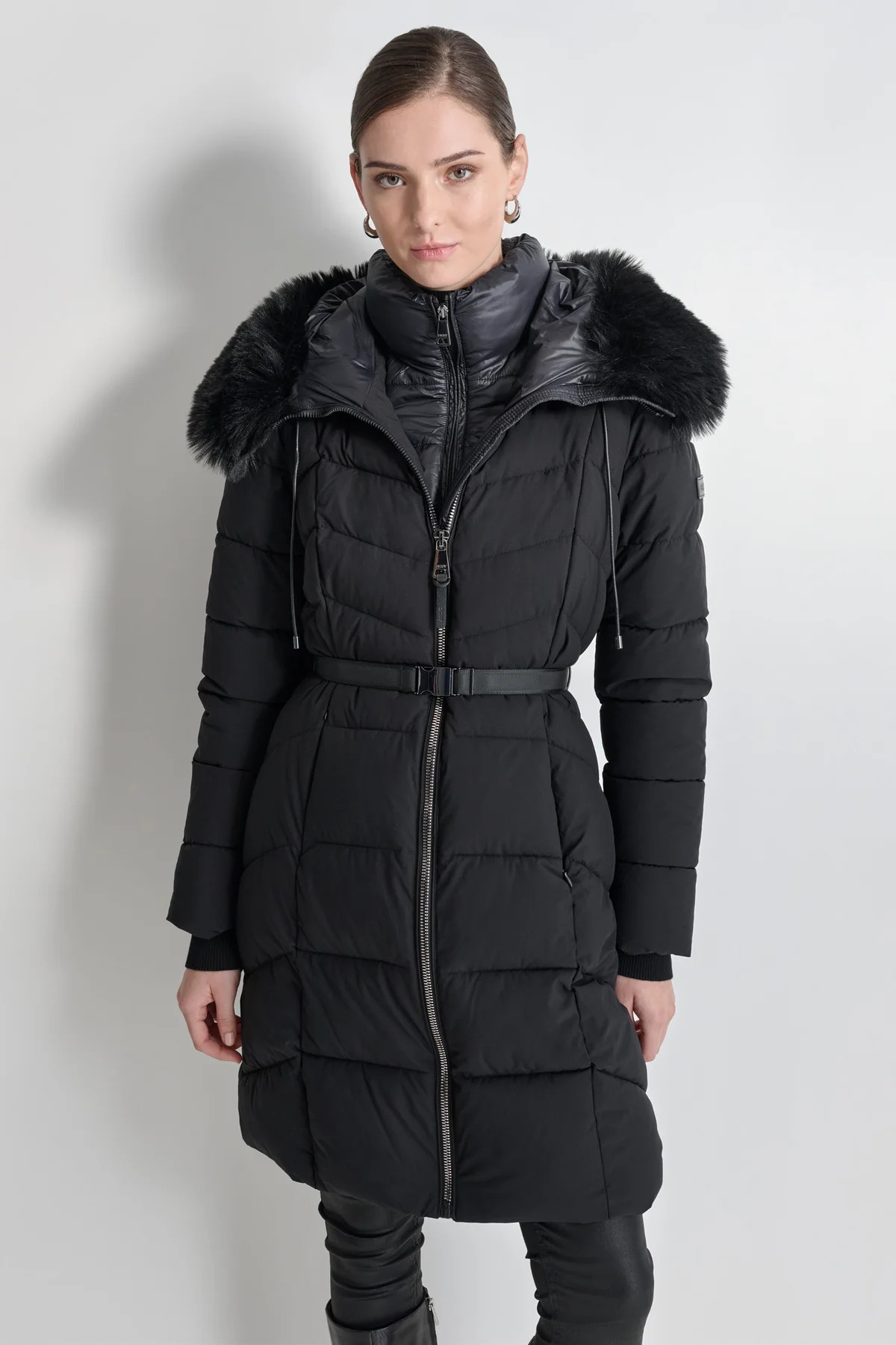 BIBBED ZIP FRONT PUFFER | DKNY