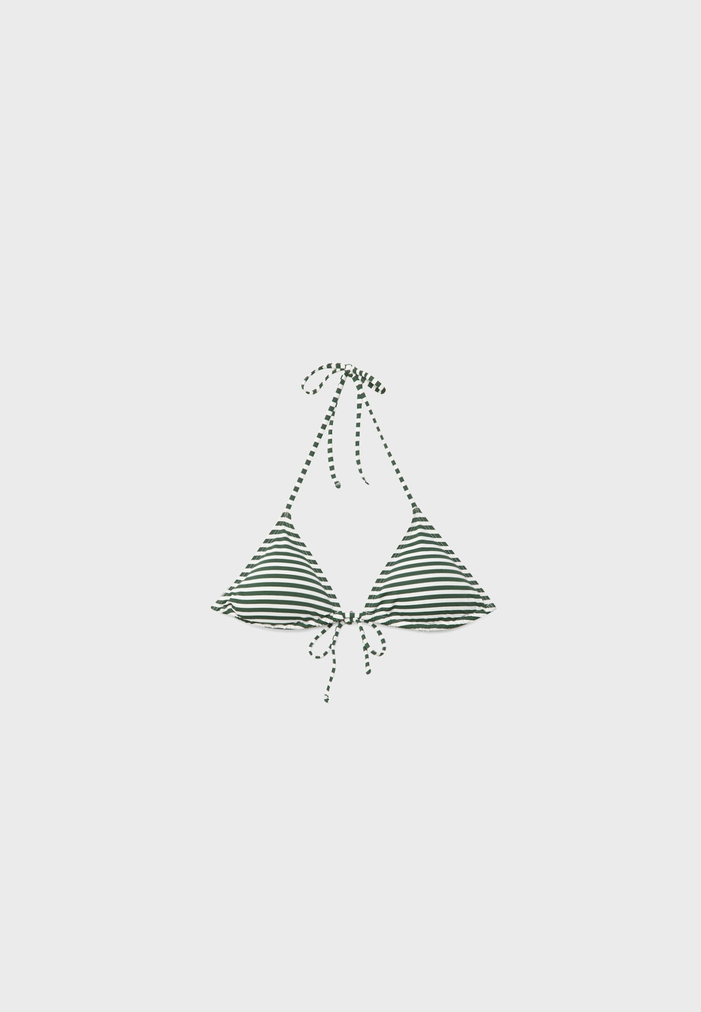 Striped curtain string triangle bikini top | Stradivarius (UK)