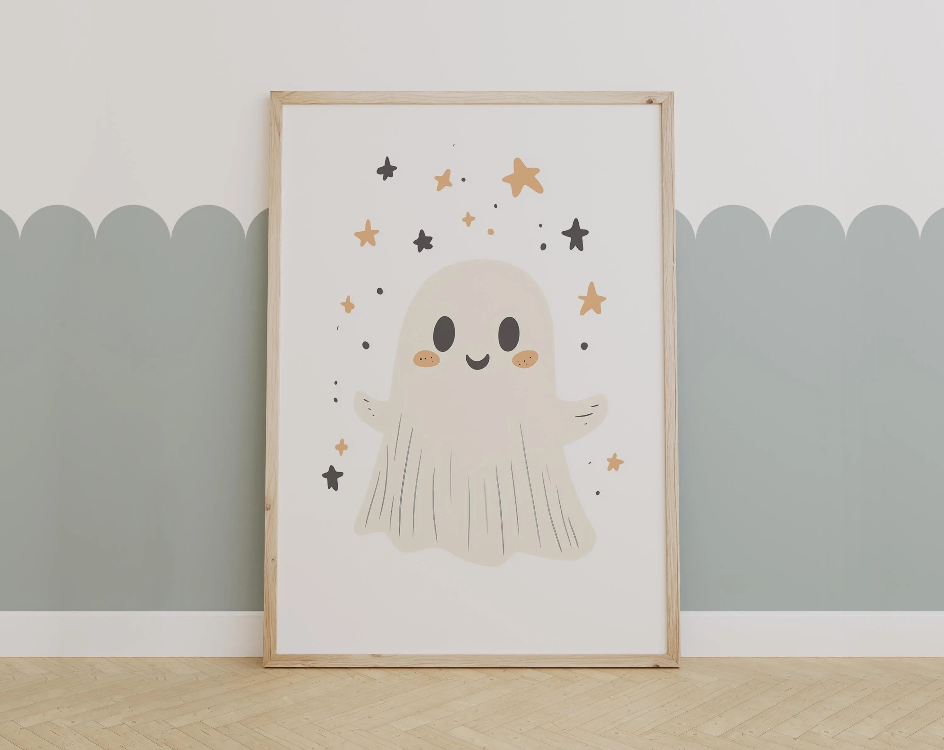 Adorable Ghost Nursery Print – Cute Halloween Wall Art for Kids Room, Spooky Kawaii Ghost Decor | Etsy (Global)