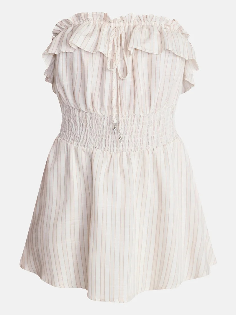 No Boundaries Strapless Ruffle Romper, Women's XXS-XXL | Walmart (US)