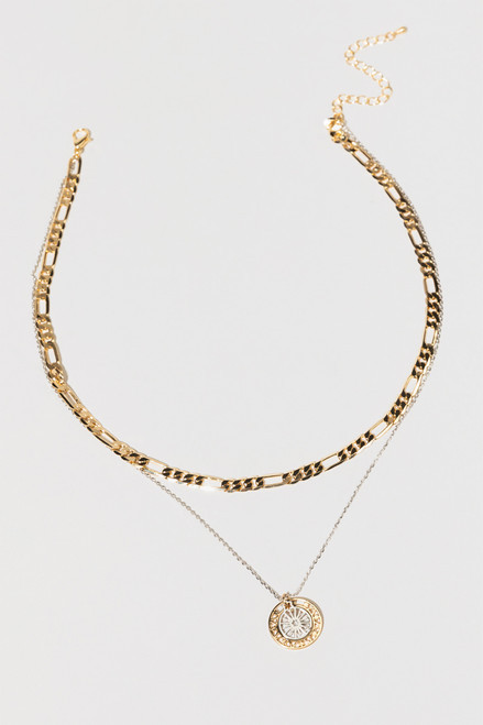 Aspyn Layered Coin Pendant Necklace | Francesca's