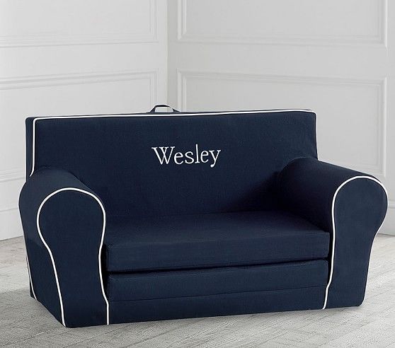 Navy with White Piping Anywhere Sofa Lounger® | Pottery Barn Kids