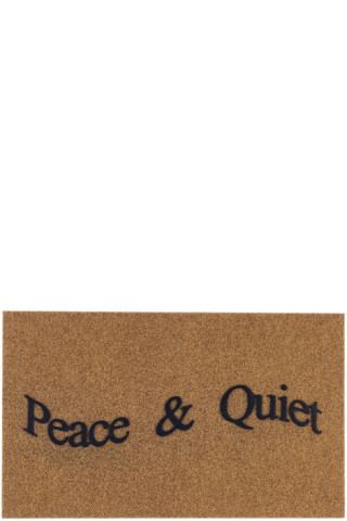 SSENSE Exclusive Beige & Black Woodmark Door Mat | SSENSE