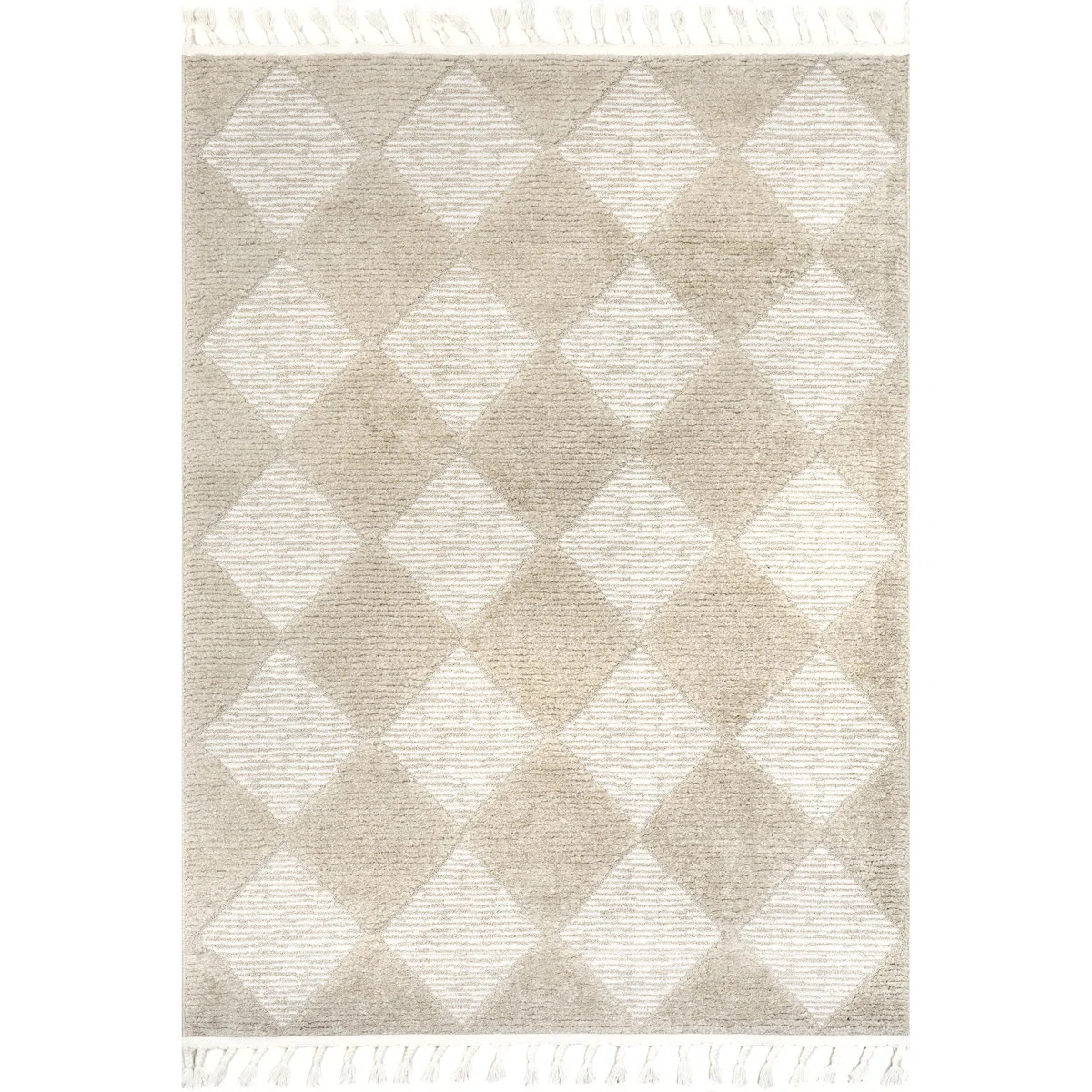 High/Low Diamond Tassel Area Rug | Wayfair North America