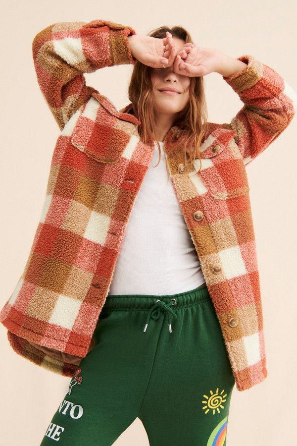 Sherpa Plaid Shirt Jacket | Nuuly