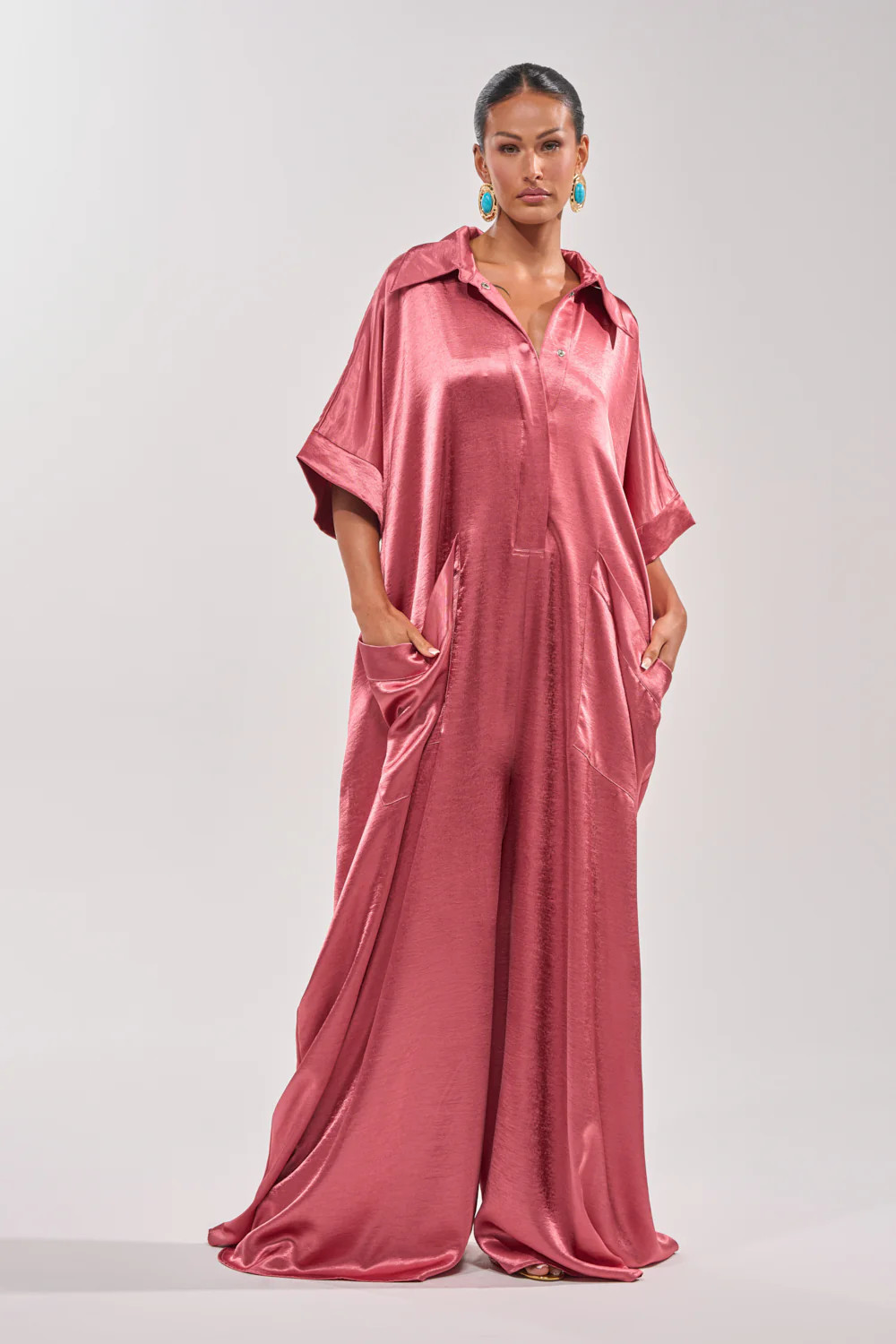 SHE'S RICH OVERSIZED JUMPSUIT IN ROSE | AKIRA