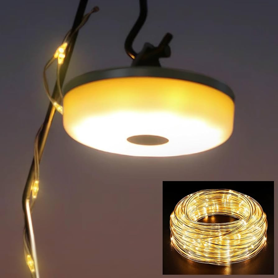 HAMLITE Camping String Lights, 2 in 1 USB Rechargeable Outdoor String Lights(32.8Ft), Portable Ca... | Amazon (US)