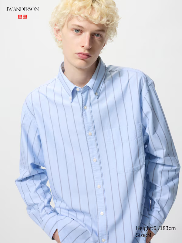 Oversized Oxford Shirt (Stripe) | UNIQLO (UK)