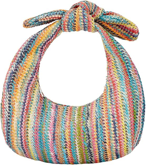 BRYCTSISEN Bolso de mano de playa de paja para mujer, bolso de mano de verano, elegante, estilo v... | Amazon (US)