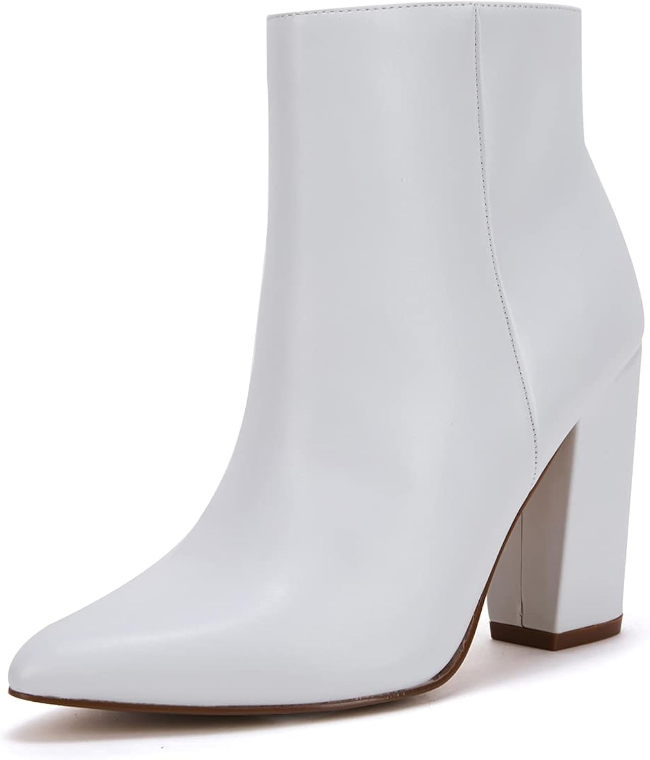 VETASTE Women Chunky High Heel Ankle Boots Fashion Chelsea Pointed Toe Booties Pump | Amazon (US)