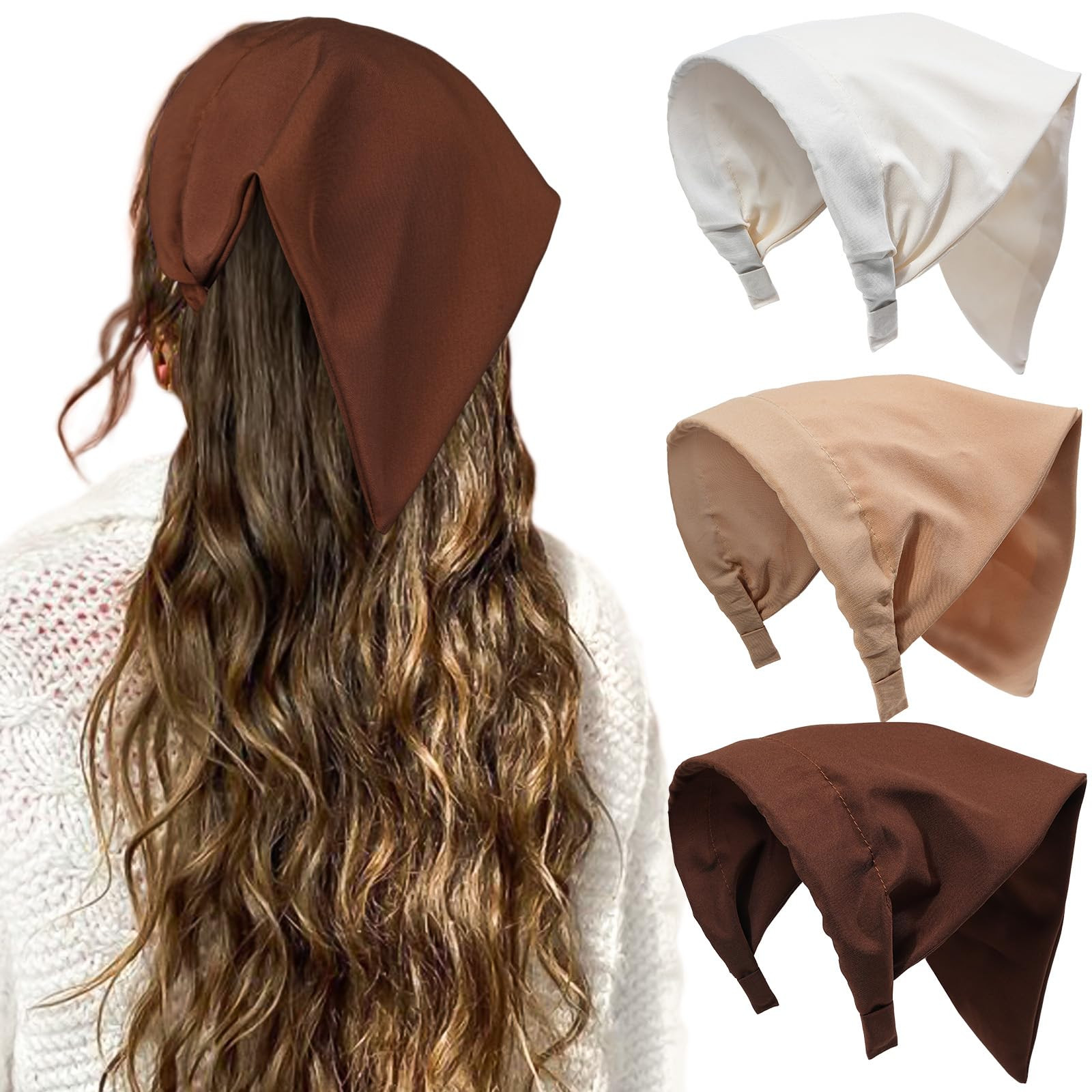 HAIMEIKANG Floral Hair Scarf Headbands for Women Boho Bandanas for Women Triangle Kerchief Solid ... | Amazon (US)