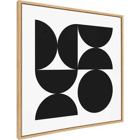 LiXi Sylvie Bold Vintage Geometric Black and White Framed Canvas Wall Art by The Creative Bunch Stud | Walmart (US)