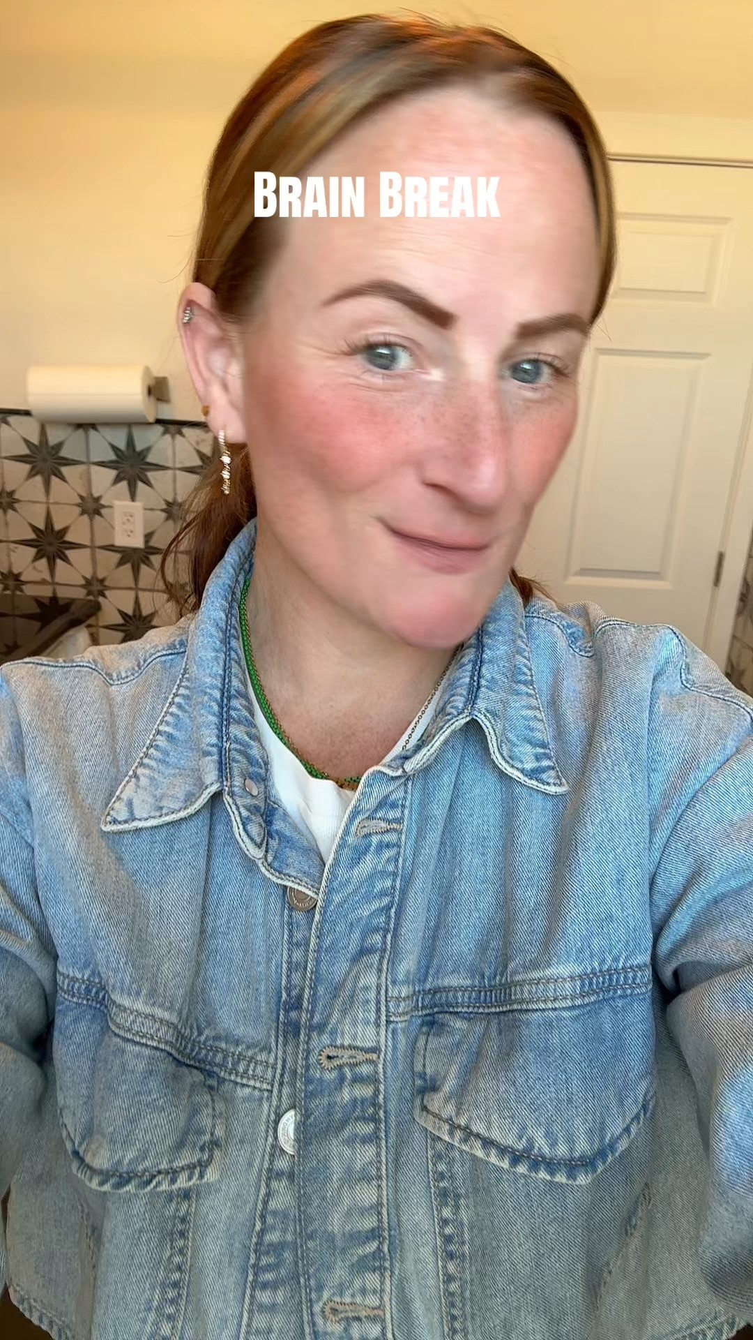 Easy outfit formula. Casual pants, white tee & a denim jacket. Pants can be anything - camo, track pants, sweatpants. 

#LTKOver40 #LTKootd #LTKWorkwear