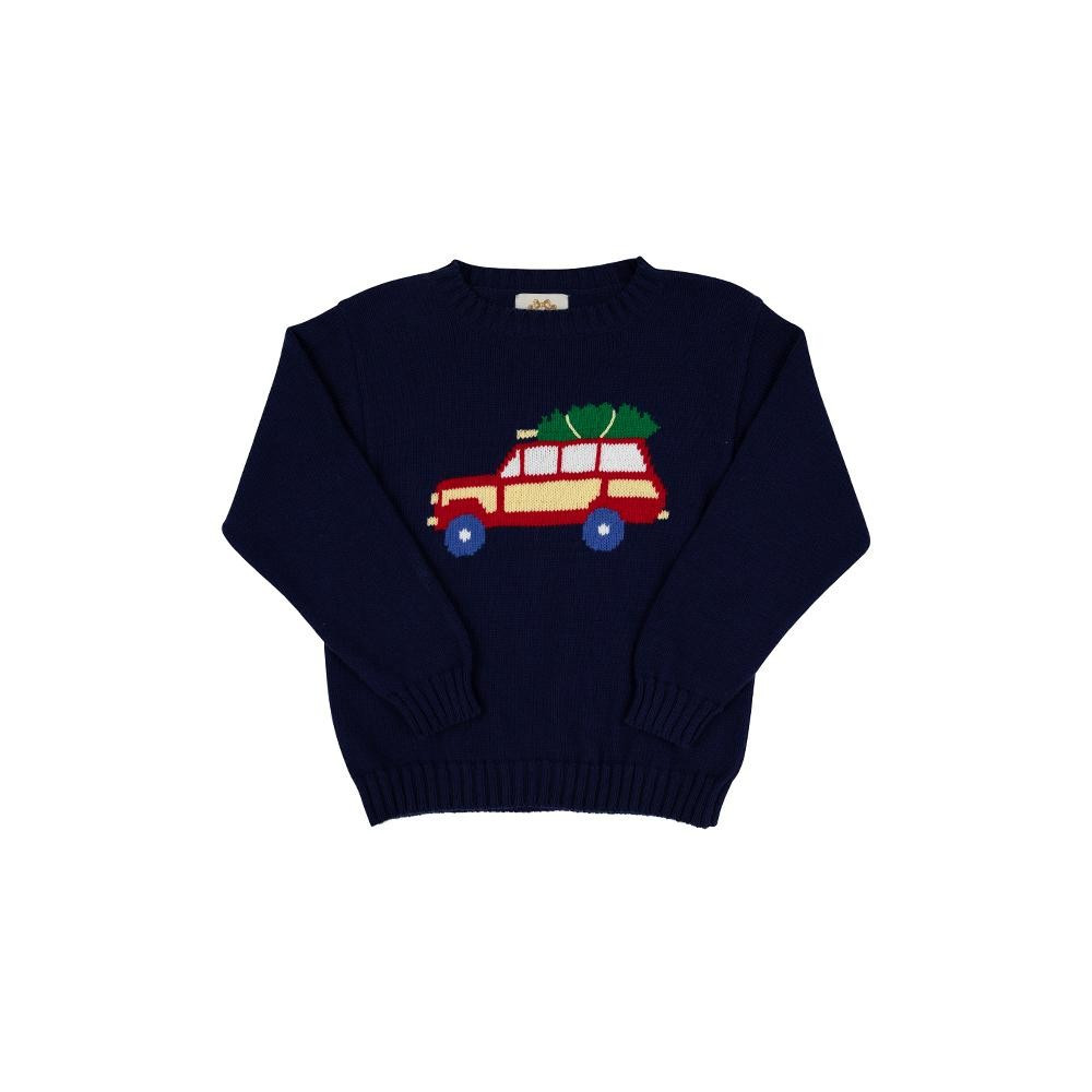 Isaac's Intarsia Sweater (Unisex) - Nantucket Navy with Woody | The Beaufort Bonnet Company