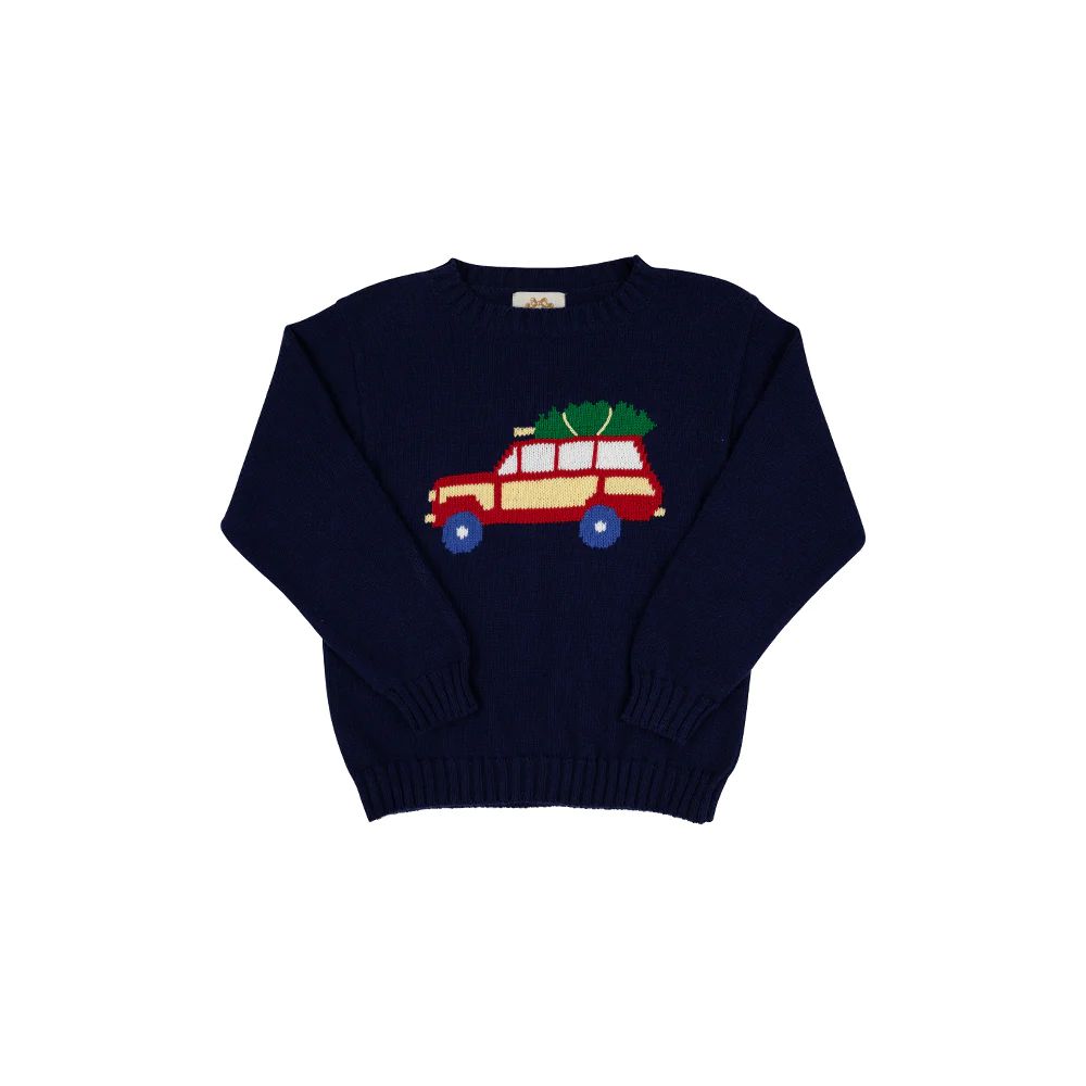 Isaac's Intarsia Sweater (Unisex) - Nantucket Navy with Woody | The Beaufort Bonnet Company