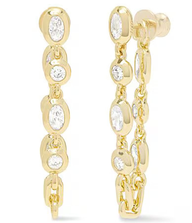 Melinda Maria She's a Boss Front Back Linear Earrings - Gold | Dillard's