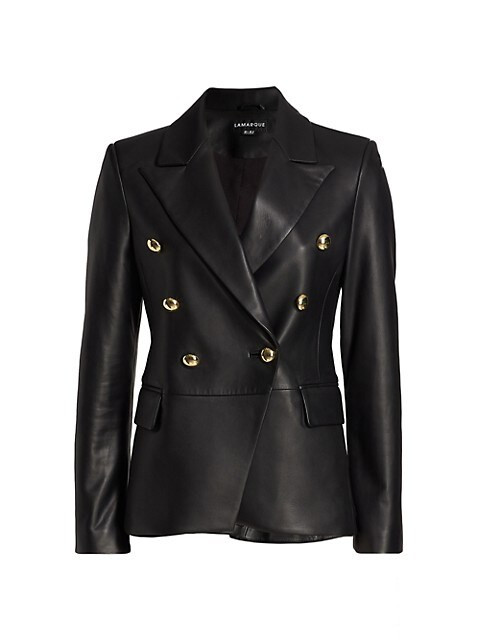 Catherine Double Breasted Leather Blazer | Saks Fifth Avenue