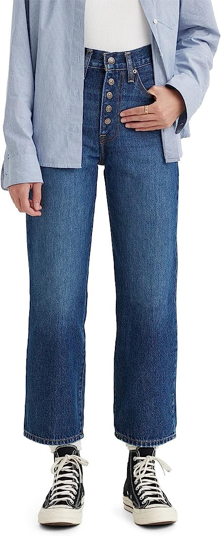 Levi's Women's Snap Ribcage Straight Ankle Jeans | Amazon (US)