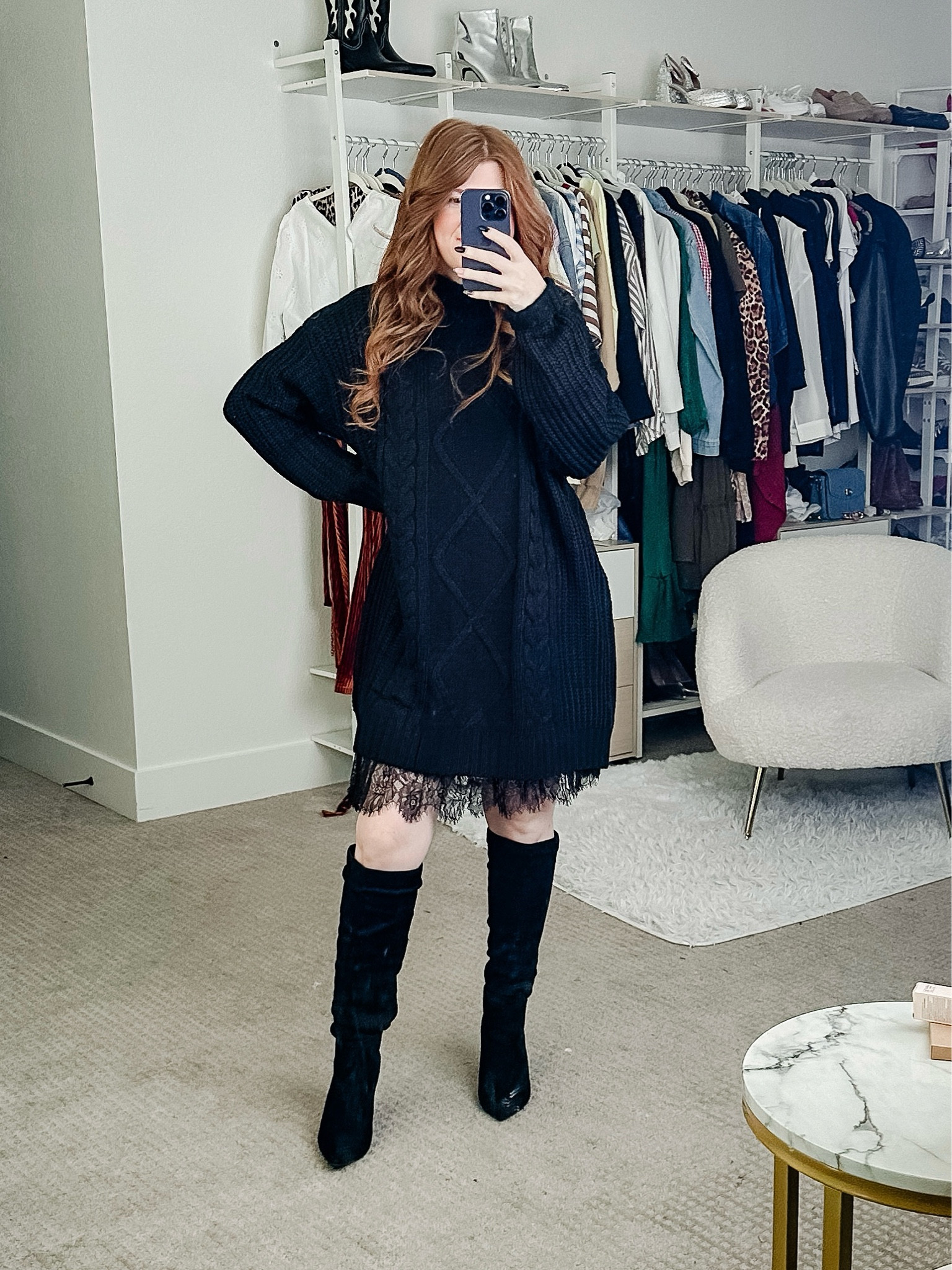 Fall outfit from amazon. Viral slip skirt is giving FreePeople vibes! 

Sweater dress size medium. 

#LTKFindsUnder50 #LTKStyleTip #LTKSaleAlert