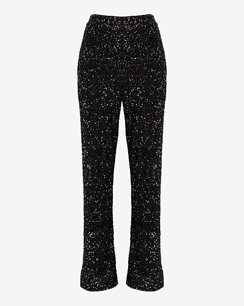 High Waisted Sequin Trouser | Express