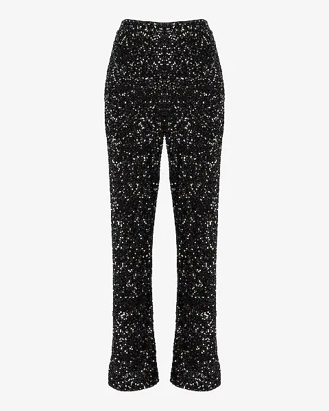 High Waisted Sequin Trouser | Express