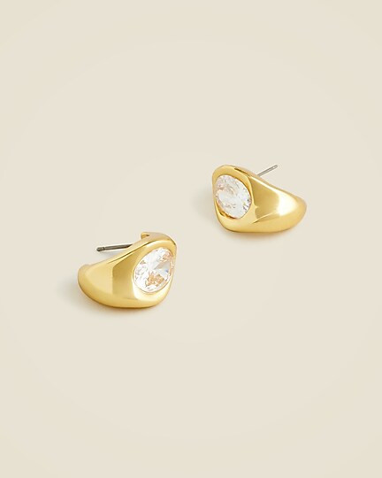 Sculpted crystal hoop earrings | J. Crew US