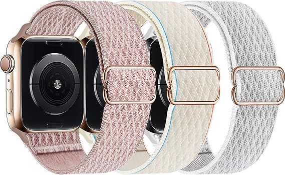 Swhatty Stretchy Nylon Solo Loop Bands Compatible with Apple Watch 45mm 41mm 44mm 40mm 42mm 38mm,... | Amazon (US)