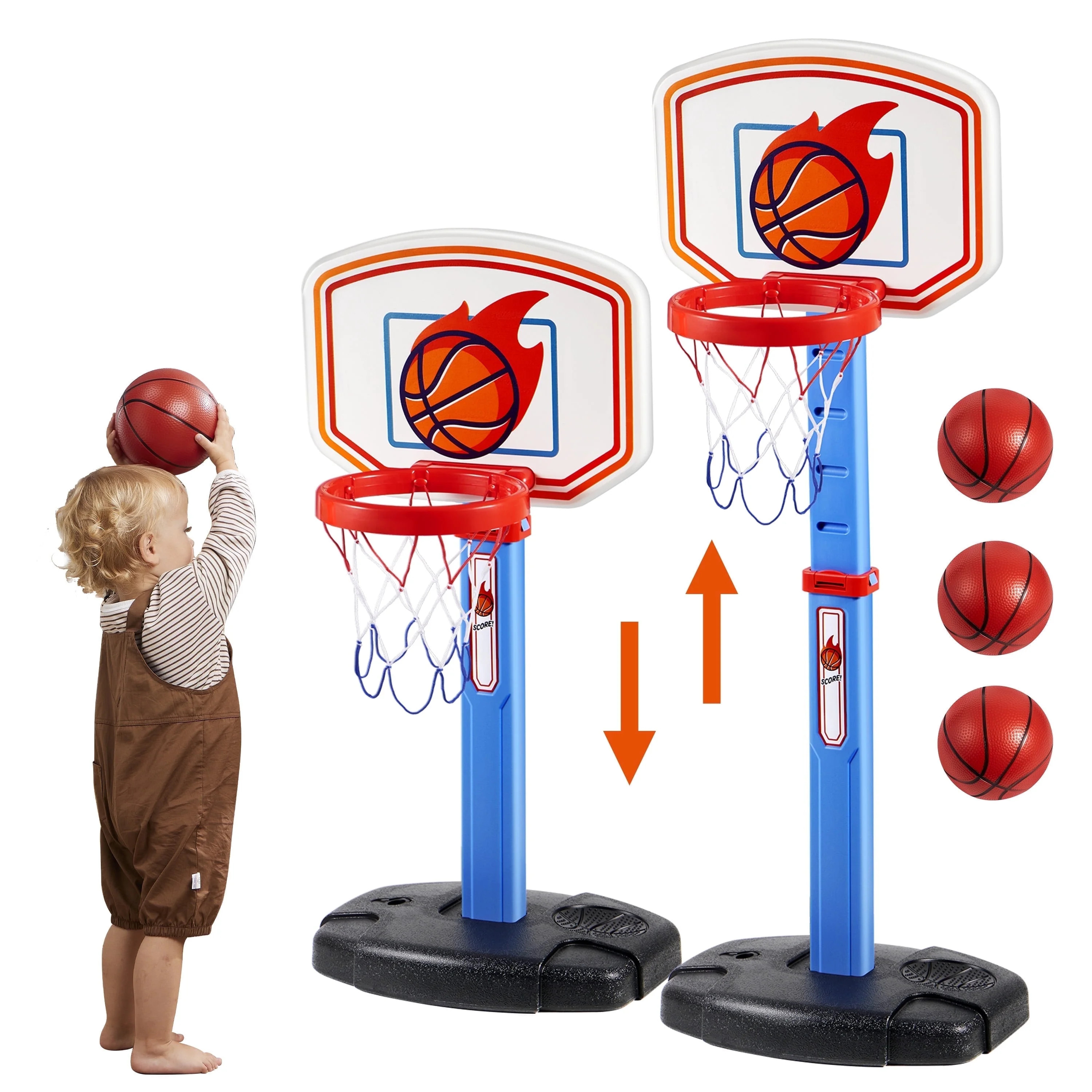 Joyfy Toddler Basketball Hoop,Indoor Basketball Game Set for Kids 1-3, Adjustable Kids Basketball... | Walmart (US)