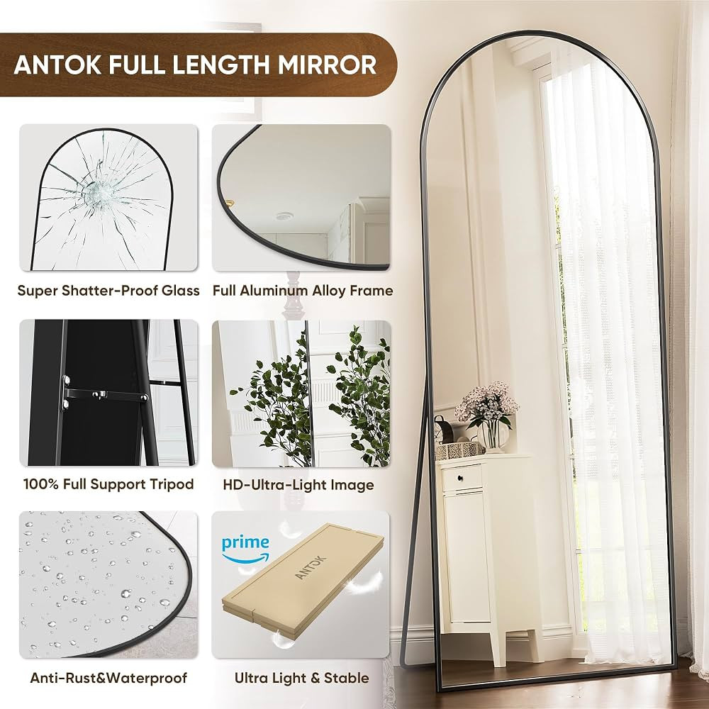 Antok Full Length Mirror, 71"x28" Floor Mirror, Oversized Floor Standing Mirror Freestanding Full... | Amazon (US)