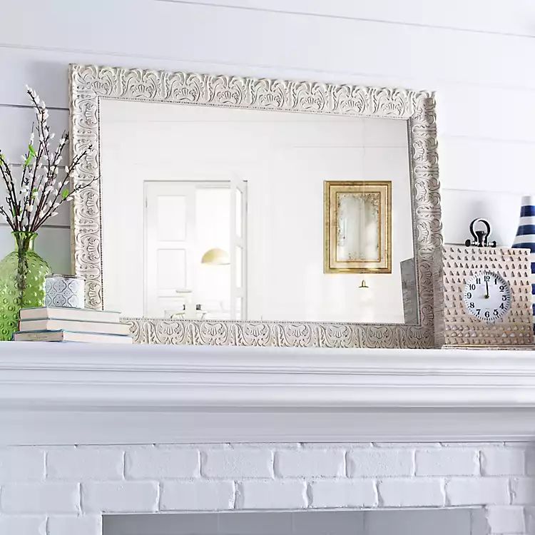 Ornate Ivory Framed Mirror, 30.5x42.5 in. | Kirkland's Home