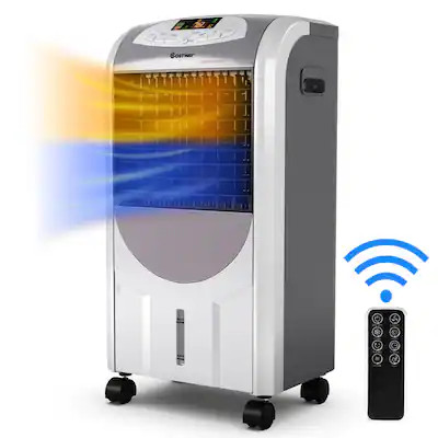 Costway - Portable Air Cooler Fan & Heater Humidifier with Washable Filter Remote Control - Gray | Best Buy U.S.