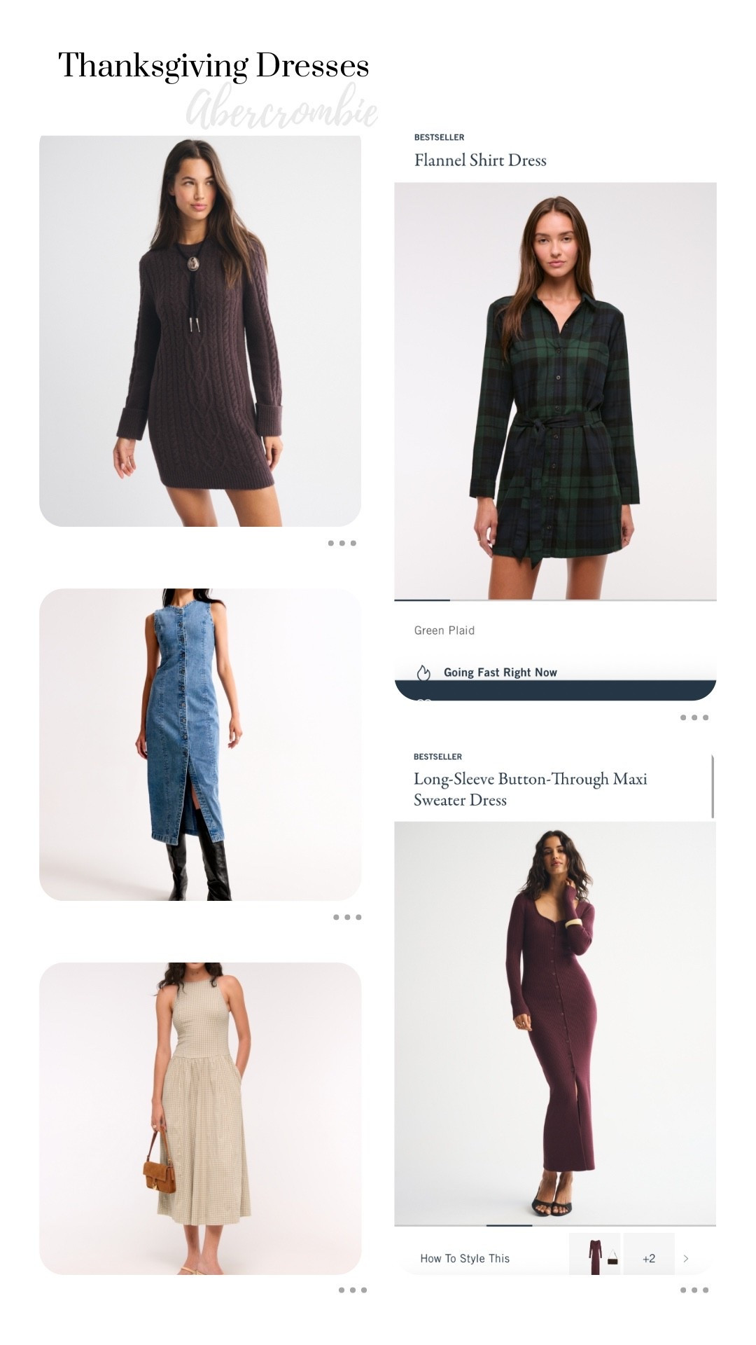 Love these cute fall dresses from Abercrombie for Thanksgiving! 🦃 

#LTKSeasonal #LTKHoliday #LTKParties