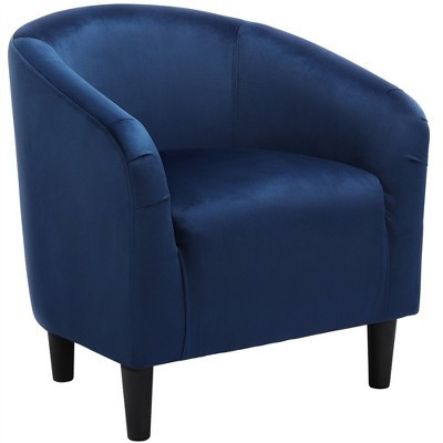 Yaheetech Velvet Club Accent Arm Chair Upholstered Barrel Chair-Navy Blue | Target