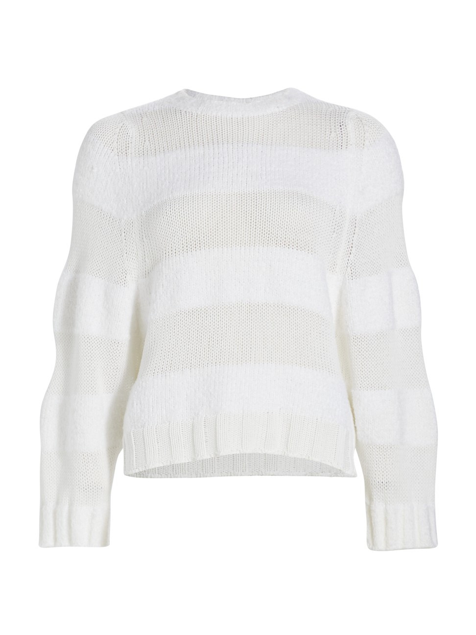Women's Striped Crewneck Sweater - Bianco Rafia - Size 6 - Bianco Rafia - Size 6 | Saks Fifth Avenue
