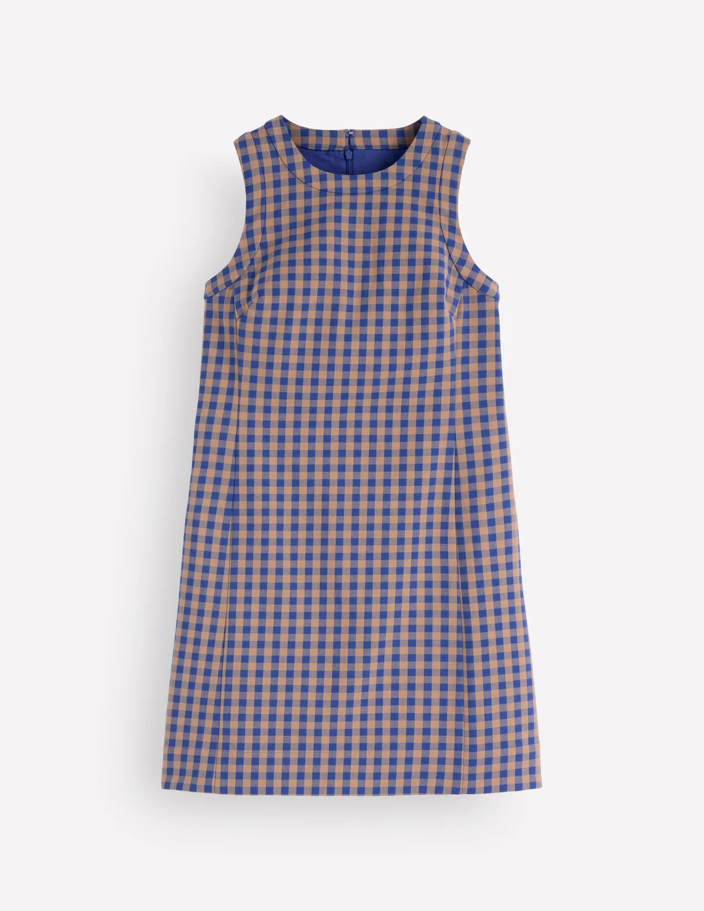 Lou Check Shift Dress-Camel, Blue Gingham | Boden (US)
