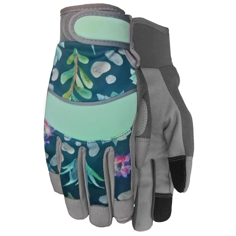 Expert Gardener Ladies Teal Succulent Print, Touchscreen compatible Medium Utility Glove - Walmar... | Walmart (US)
