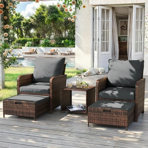 Better Homes & Gardens Bellamy Outdoor Lounge Chairs, 2-Pack, Cream | Walmart (US)