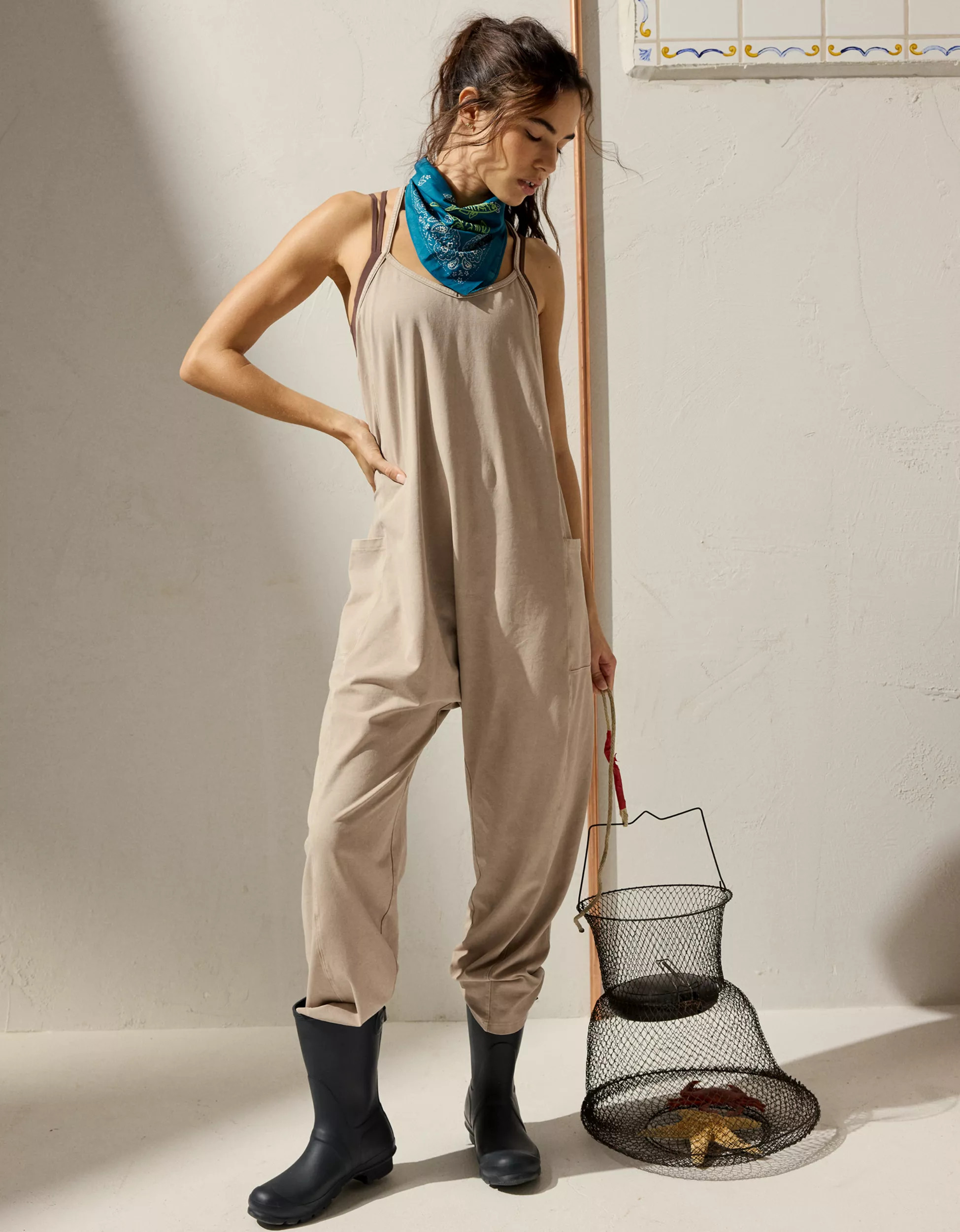 OFFLINE By Aerie OG Cotton Racerback Jumpsuit | Aerie